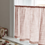 Linen Wave Ruffle Café Curtain - Pink
