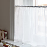 Sheer Linen Wave Ruffle Café Curtain - Pure White