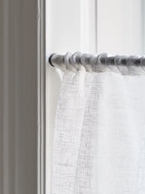 Sheer Linen Wave Ruffle Café Curtain - Pure White