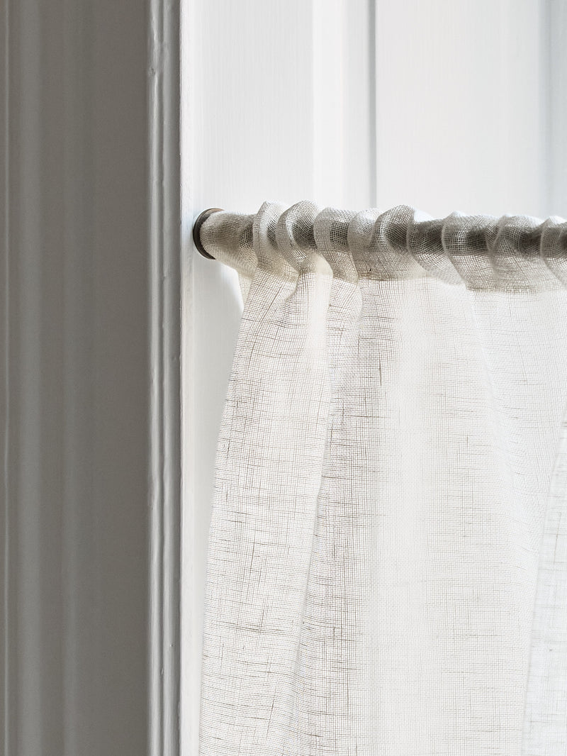 Linen Wave Ruffle Café Curtain - Off White