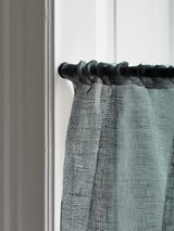 Sheer Linen Wave Ruffle Café Curtain - Petrol