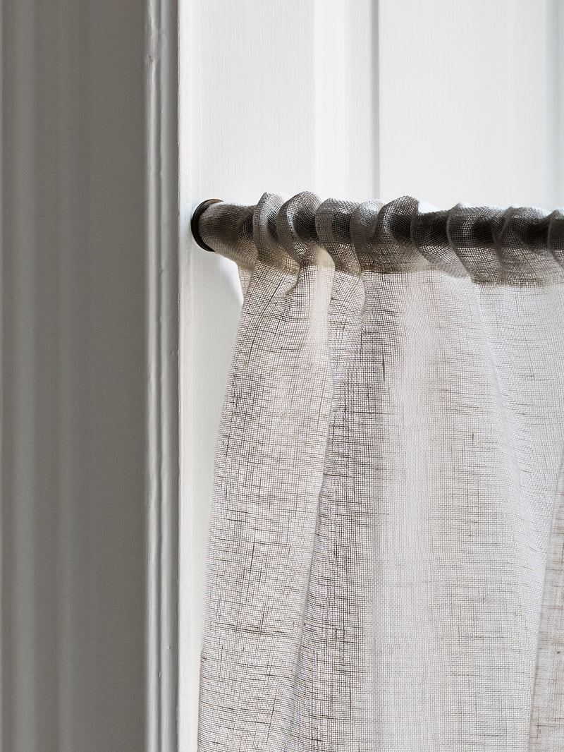 Sheer Linen Wave Ruffle Café Curtain - Sand