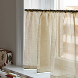 Sheer Linen Wave Ruffle Café Curtain - Mustard
