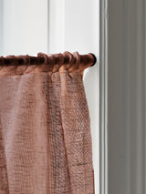 Sheer Linen Wave Ruffle Café Curtain - Terracotta