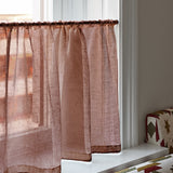 Sheer Linen Wave Ruffle Café Curtain - Terracotta