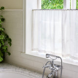 Sheer Linen Wave Ruffle Café Curtain - Off White