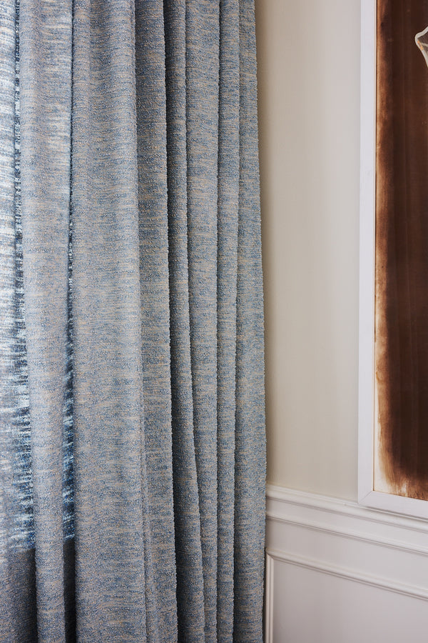 Tweed Bouclé curtain - Light blue