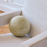 Gotain sculptural sphere cushion tweed boucle- Light green