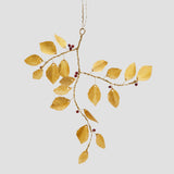 Branch in brass with red beads ornament - large