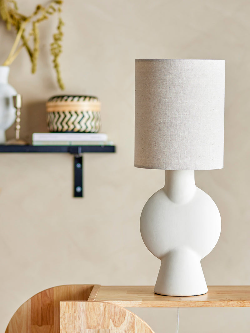 Sergio terracotta table lamp with linen lampshade