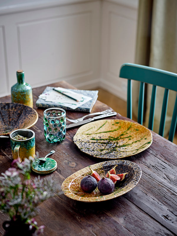 Larkin hand painted stoneware serving plate