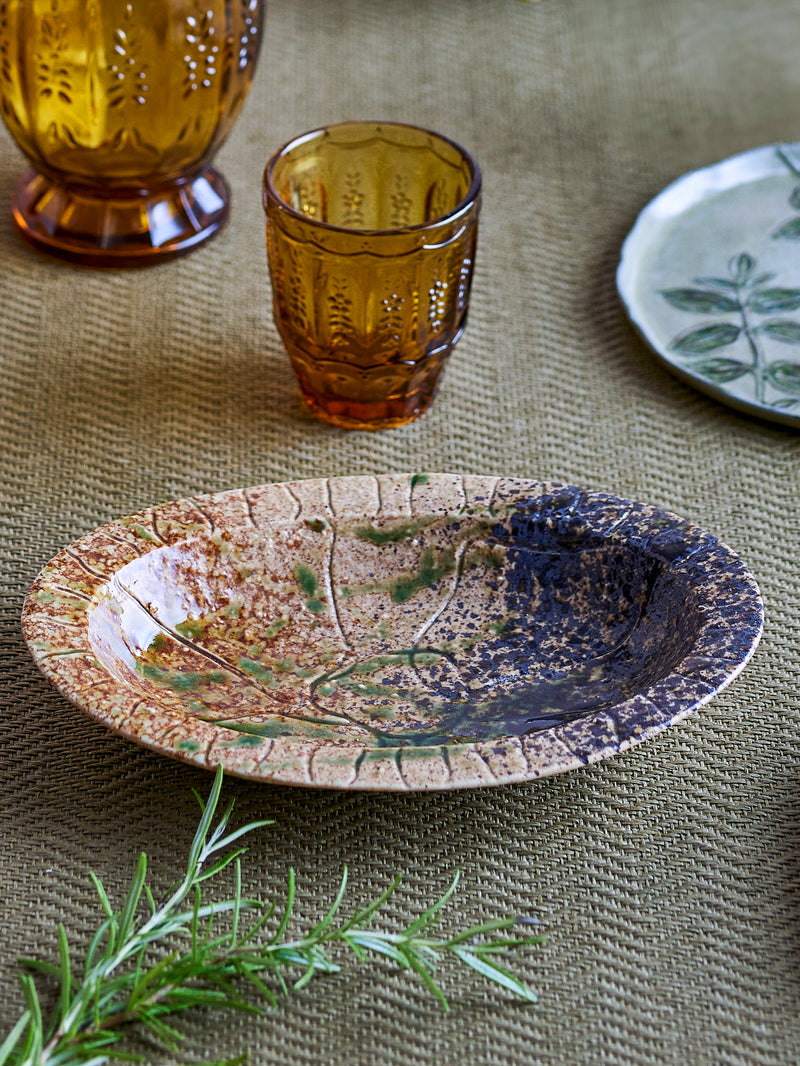 Larkin hand painted stoneware serving plate