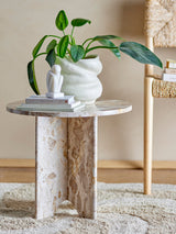 Jasmia side table, Brown Marble