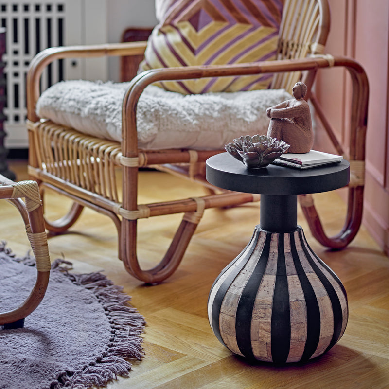 Aloise hand carved wooden side table