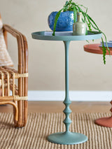 Anjou sage green metal side table