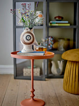 Anjou terracotta red metal side table