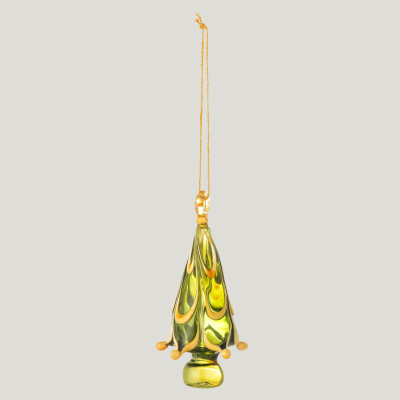 Cherlyn green glass tree ornament