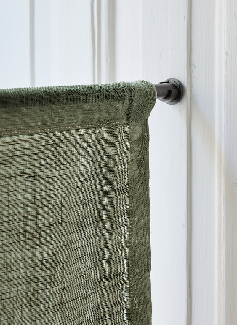 Sheer Linen café curtain - Khaki