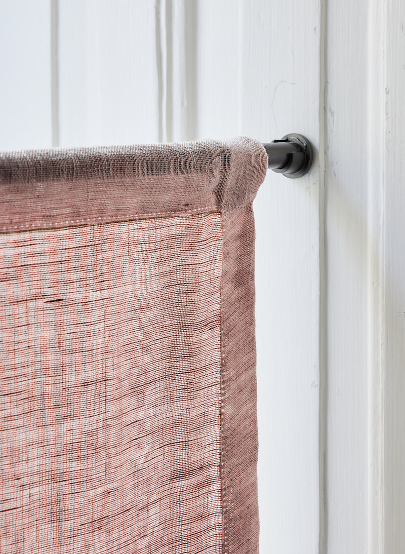 Sheer Linen café curtain - Pink