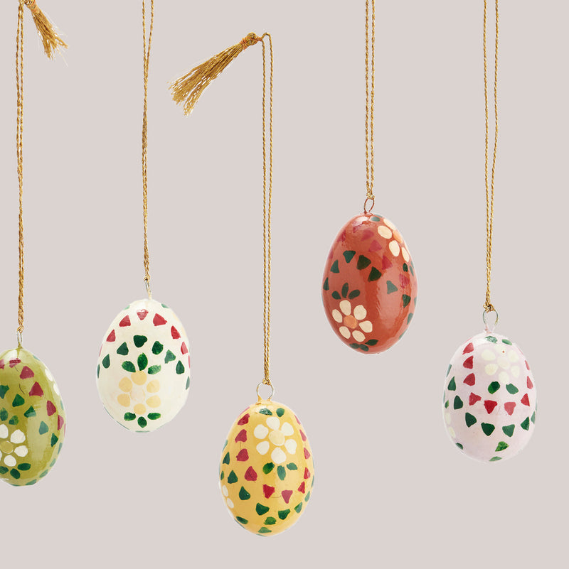 Astrid hand-painted decorative paper eggs - set of 6