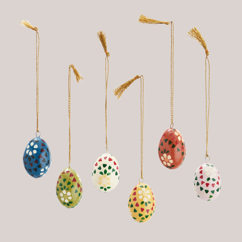 Astrid hand-painted decorative paper eggs - set of 6