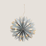 Frostig star ornament with LED light, powder blue