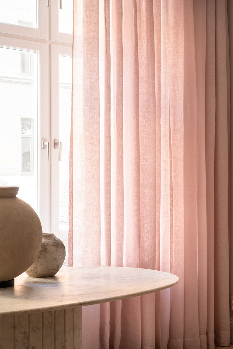 Sheer linen fabric - Pink