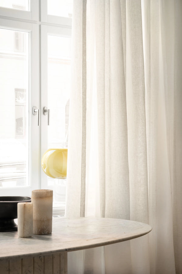 Sheer linen curtain - off-white