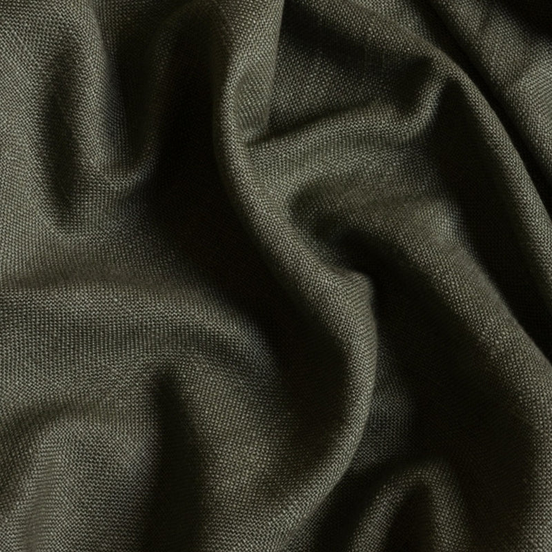 Linen Wave Ruffle Café Curtain - Khaki