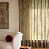 Embroidered Voile sheer curtain - Khaki