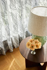 Embroidered Voile sheer curtain - White