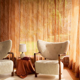 Embroidered Voile sheer curtain - Terracotta