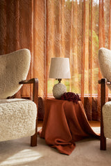 Embroidered Voile sheer curtain - Terracotta