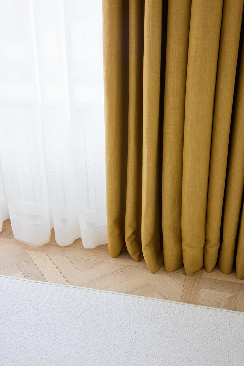 Linen curtain - mustard