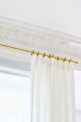 Metal curtain pole and rings in bronze