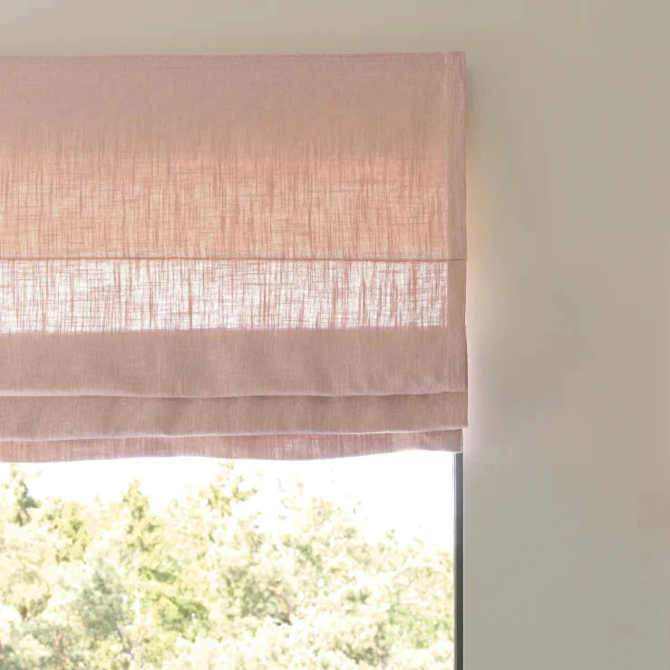 Linen roman blind - pink