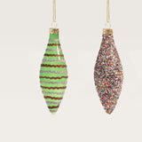 Jimmies glass tree ornament, set of 3