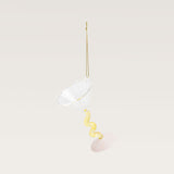 Cocktail glass tree ornament, yellow & pink