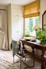 Sheer linen roman blind - mustard