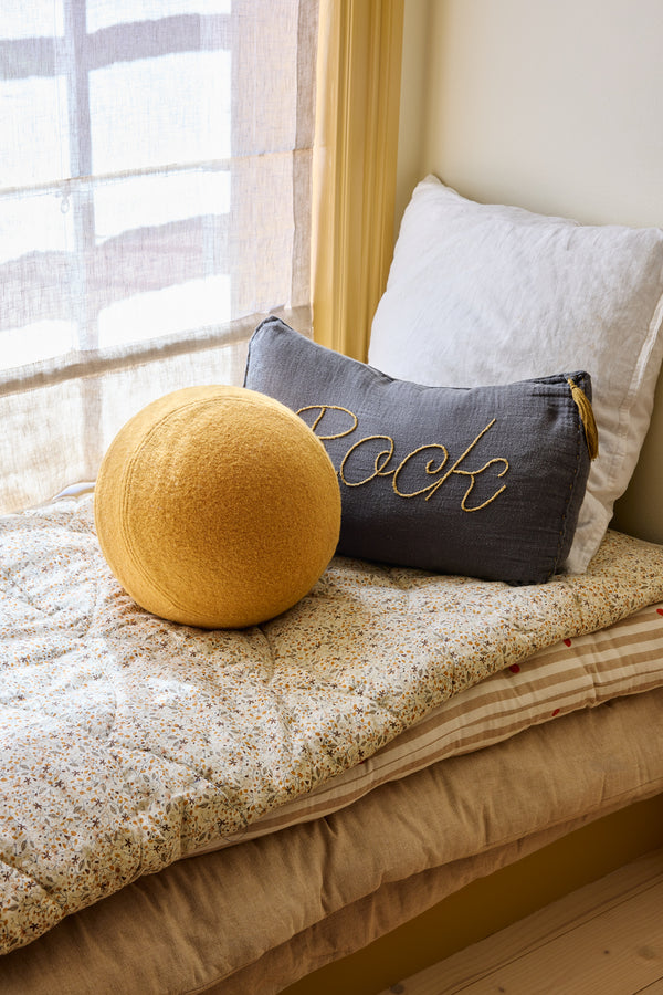 Gotain sculptural sphere cushion - Mustard