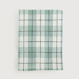 Lilla Check kitchen tea towel, pale green