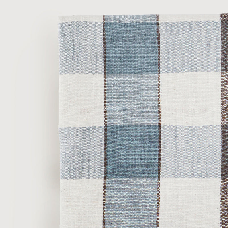 Lilla Check kitchen tea towel, Dusty blue