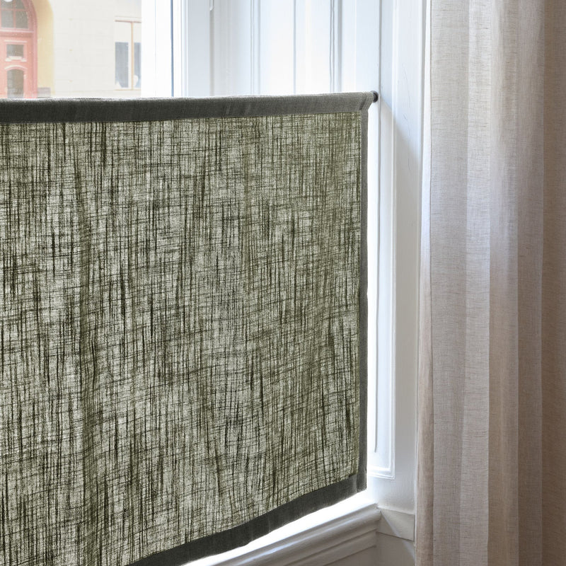 Linen café curtain - Khaki