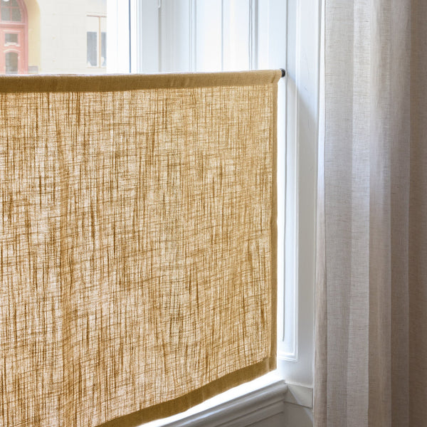 Linen café curtain - Mustard