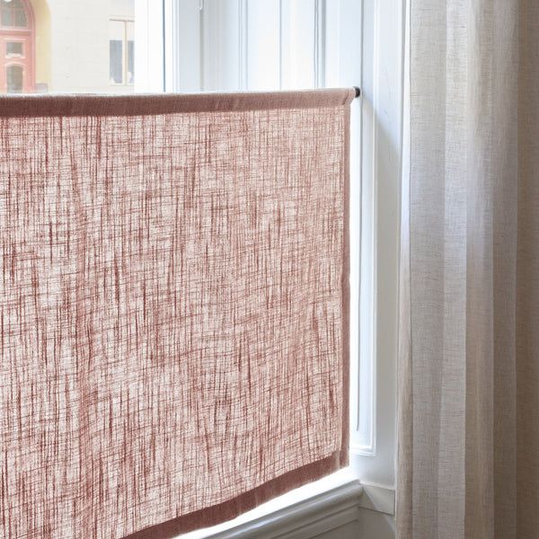 Linen café curtain - Pink
