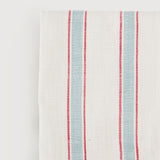 Linnea Stripe kitchen tea towel, pale green and red