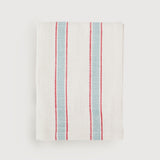 Linnea Stripe kitchen tea towel, pale green and red - pre order