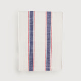 Linnea Stripe kitchen tea towel, blue and red