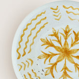 Hand painted decorative terracotta tray - Yellow