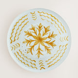 Hand painted decorative terracotta tray - Yellow